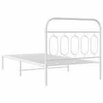 vidaXL Cadre de lit métal sans matelas et tête de lit blanc 107x203 cm