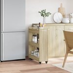 vidaXL Armoire avec roues chêne sonoma 60x22x79 cm bois d'ingénierie