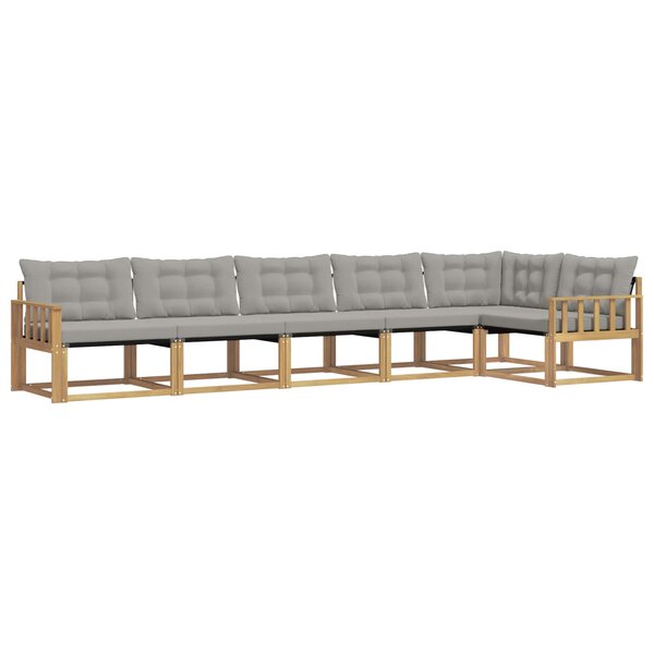 vidaXL Ensemble de canapés d'extérieur 6 pc Blanc et gris clair