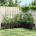 vidaXL Jardinière avec treillis noir 200x160x142 5 cm PP