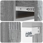 vidaXL Cabinet de chevet mural Sonoma gris 49 x 34 5 x 20 cm