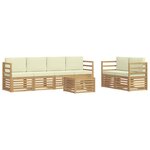 vidaXL Ensemble de canapés d'extérieur 7 pc Blanc et crème Polyester
