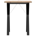 vidaXL Table à manger cadre en Y 60x60x75 5cm bois de pin massif fonte