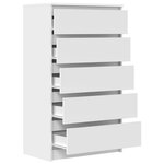 vidaXL Commode Blanc 60x36x103 cm Bois d'ingénierie