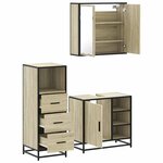 vidaXL Ensemble de meubles de salle de bain 3 Pièces chêne sonoma