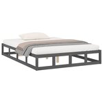 vidaXL Cadre de lit sans matelas gris 150x200 cm bois massif