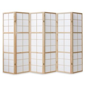 Paravent bois 6 pans clair