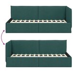 vidaXL Cadre de lit d'angle Vert foncé 80 x 200 cm tissu