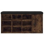 vidaXL Banc à chaussures chêne fumé 102x32x50 cm bois d'ingénierie