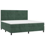 vidaXL Sommier à lattes de lit matelas et LED Vert foncé 200x200 cm