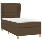 vidaXL Sommier à lattes de lit avec matelas Marron foncé 90x200 cm