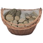 vidaXL Panier à bois de chauffage avec poignée 60x44x55 cm Saule