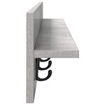 vidaXL Porte-manteau mural avec étagère Gris béton 100 x 10.5 x 18 cm