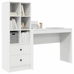 vidaXL Bureau avec rangement avec tiroir 2 Pièces Blanc Bois d'ingénierie