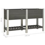vidaXL Lit surélevé de jardin avec étagère 150x50x90 cm WPC Gris