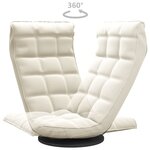 vidaXL Chaise de sol pivotante Crème Velours