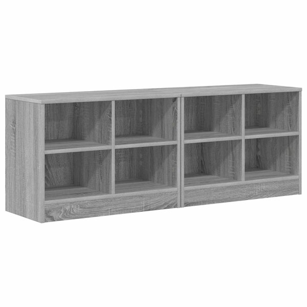 vidaXL Armoire de lit 2 pièces Sonoma gris 66 x 33 x 48 cm