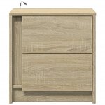 vidaXL Armoires de chevet et lumières LED 2 Pièces chêne sonoma