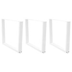 vidaXL Pieds de table à manger en forme de V  3 pièces  blanc  100 x (72-73 3) cm  acier