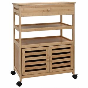 vidaXL Chariot de Cuisine avec Roues Naturel 59 5 x 36 x 82 cm Bambou