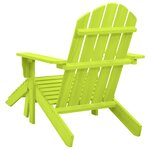 vidaXL Chaise de jardin Adirondack avec pouf bois de sapin solide vert