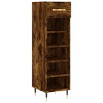 vidaXL Meuble à chaussures chêne fumé 30x35x105 cm bois d'ingénierie