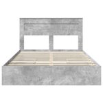 vidaXL Lit de Rangement Gris béton 140 x 190 cm Bois d'ingénierie