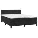 vidaXL Sommier à lattes de lit avec matelas et LED Noir 140x190 cm