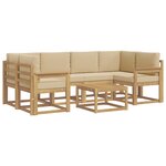 vidaXL Ensemble de canapés d'extérieur 7 Pièces Blanc et Beige