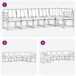 vidaXL Ensemble de canapés d'extérieur 6 Pièces Blanc et gris clair