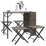 vidaXL Ensemble à manger de jardin 5 Pièces pliable gris résine tressée