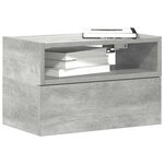 vidaXL Table de chevet murale gris béton 45x26x28 5 cm