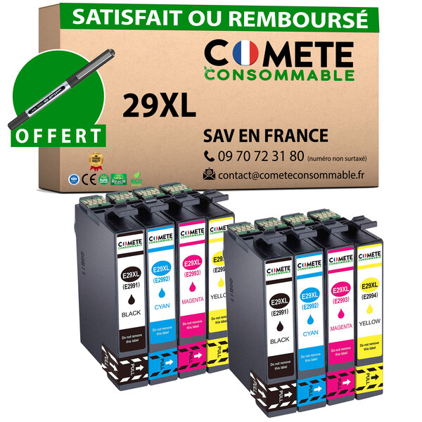 29XL - 8 cartouches compatibles pour Epson 29 XL - COMETE