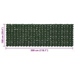 vidaXL Écran de balcon avec feuilles Vert foncé 300 x 100 cm