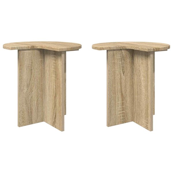 vidaXL Table d'appoint 2 pièces Chêne Sonoma Ø 39 x 38 cm