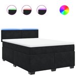 vidaXL Sommier à lattes de lit et matelas Noir 160x200 cm Velours