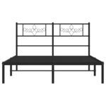 vidaXL Cadre de lit métal sans matelas avec tête de lit noir 140x190cm