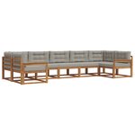 vidaXL Ensemble de canapés d'extérieur 7 pc Gris Naturel et Clair