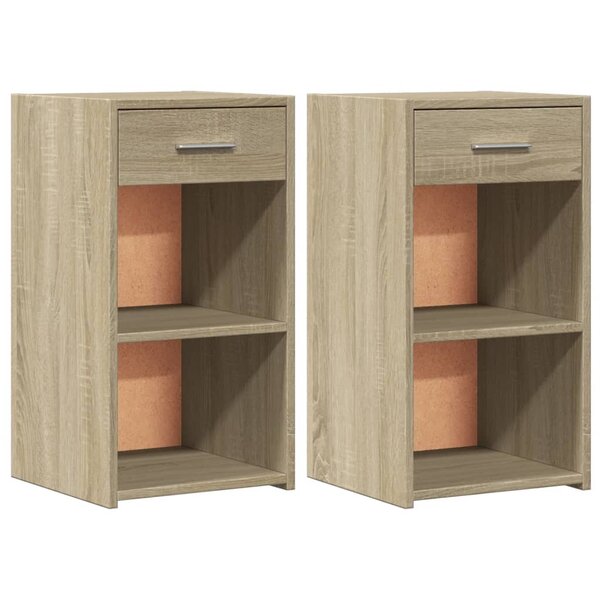 vidaXL Tables de chevet 2 Pièces chêne sonoma 35x34x65 cm bois ingénierie