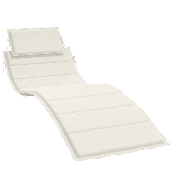 vidaXL Coussin de chaise longue crème mélangé 186x58x4 cm tissu