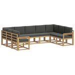 vidaXL Ensemble de canapés d'extérieur 9 Pièces Blanc et anthracite