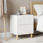 vidaXL Table de chevet 2 Pièces Blanc brillant 43 x 34 5 x 50 cm