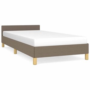 vidaXL Cadre de lit avec tête de lit sans matelas taupe 90x200cm tissu