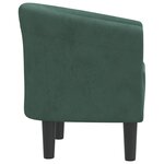 vidaXL Chaise cabriolet vert foncé velours