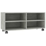 vidaXL Meuble TV avec roulettes Gris béton 90x35x35 cm Bois ingénierie