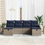 vidaXL Ensemble de Canapés avec coussin 5 Pièces polyrotin