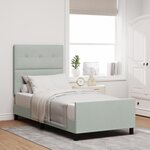 Lit vidaXL Gris clair 100x200 cm Velours