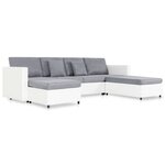 vidaXL Canapé-lit extensible à 4 places similicuir blanc