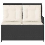 vidaXL Banc de jardin avec coussin Noir Poly rotin