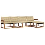 vidaXL Ensemble de canapés d'extérieur 5 pc Naturel et Beige